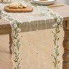 Artoid Mode Daisy Floral Beige Apricot Shaped Gauze Embroidery Table