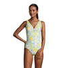 Lands' End Womens Chlorine Resistant V-Neck Twist Front One Piece