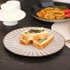 Semtember Promotion Golden Beige Stone Tool Embossed Tableware Set High