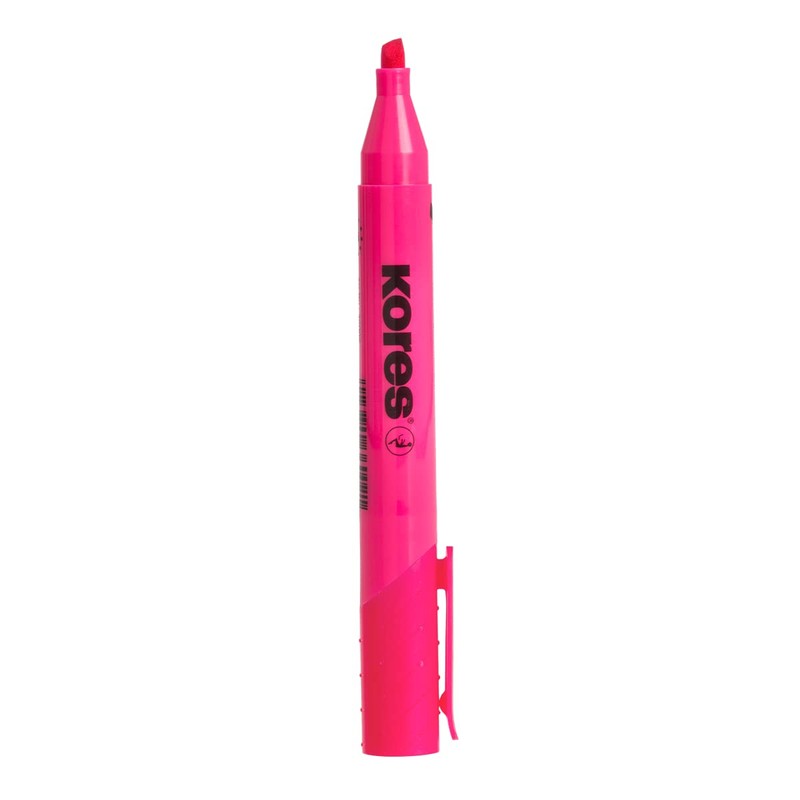 Kores - High Liner Plus: Pink Fluorescent Highlighter Pens, Chisel