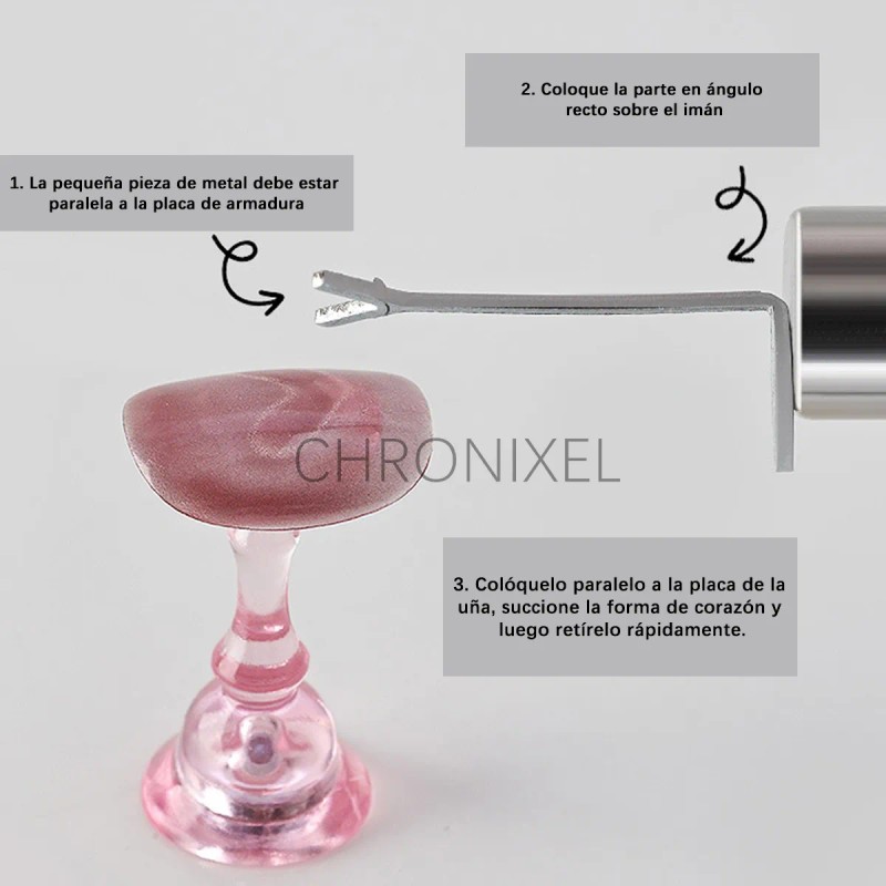 Chronixel Kit 8 Iman Crear Efecto Ojo Gato Corazon Unas+1440