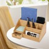 Desk Organizer, Modern Simple Bamboo Wooden Office Desktop Storage Organizer