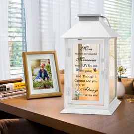 HN HAIINAA Memorial Lantern Bereavement Gifts in Memory of Loved One Memorial Gifts for Loss of Mother Remembrance Sympathy Gifts for Loss of Loved One with LED Candle and Remote