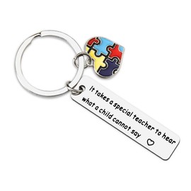 Autism Teacher Thank You Gift Keychain Autism Gifts for Special Ed Teachers Speech Therapist Gifts for Christmas It Takes A Special Teacher to Hear What A Child Cannot Say Key Chain