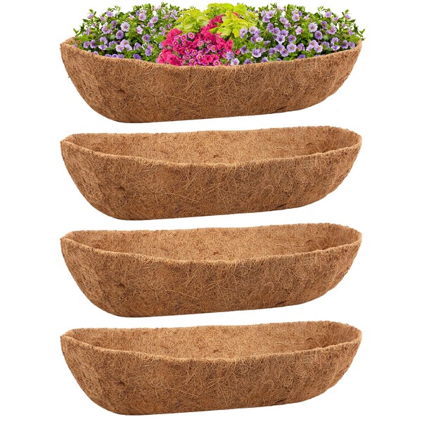 Riare 4 Pack 30 Inch Trough Coco Coir Liners for