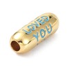 Ipotkitt 5 Pcs Colourful Enamel Brass Tube Beads Metal Word