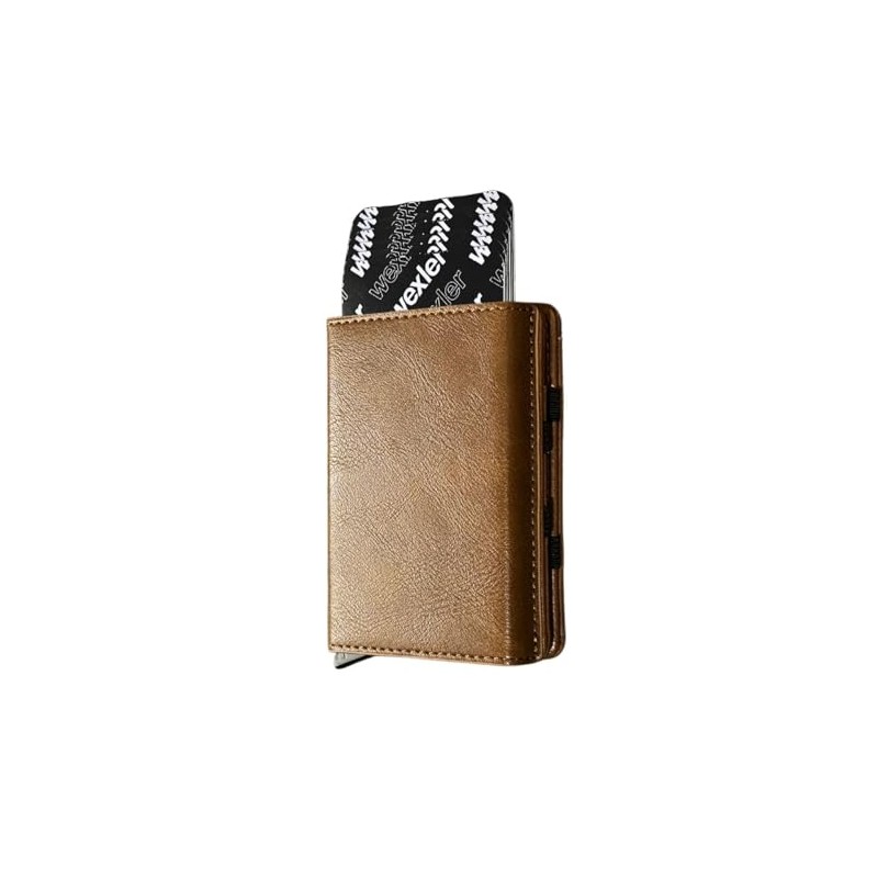 WEXLER Cartera Slim con Protección RFID, Mecanismo Pop-Up de Tarjetas