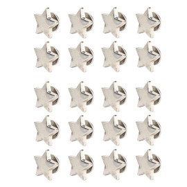 Star Shape Studs Button Pentagram Stars Accessories Bags Decoration Rivets Shoes Clothes 20 Pieces Collars DIY Rivets Leather Craft Rivets (Flat Silver)