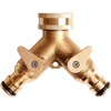 Unibos | Solid Brass Double Hose Connector for Outdoor Tap