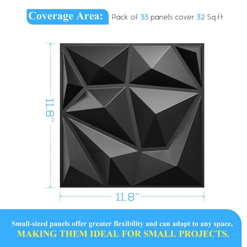 LEVOWAY 33 Pack Decorative 3D Wall Panels for Interior Wall
