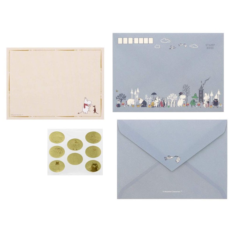 Sunstar Stationery Moomin Letter Set, Case Included, Family S2087146