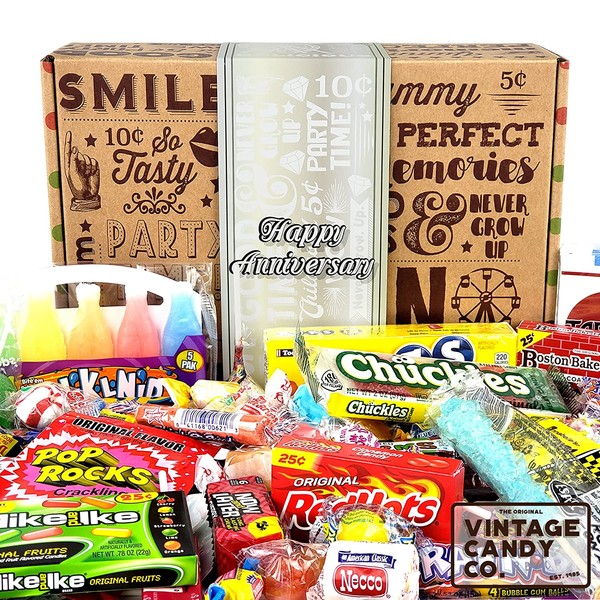 HAPPY ANNIVERSARY CARE PACKAGE FOR MEN OR WOMEN - Fun, Unique & Tasty Candy Assortment For Anniversary Celebration Year - PERFECT for Family, Friend, Couple, Associate, Co-Worker - Him or Her