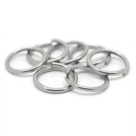 VALYRIA 200pcs Stainless Steel Open Jump Rings Connectors Jewelry Finding Silver Tone 13(1/2") x1.4mm