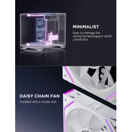 Asiahorse Dawn 120mm Case Fan, ARGB PWM 1850RPM/71CFM Airflow, Forward & Reverse Blade Design, Low Noise, Precision HDB Bearings High Performance UNI PC Fan Modular Daisy Chain