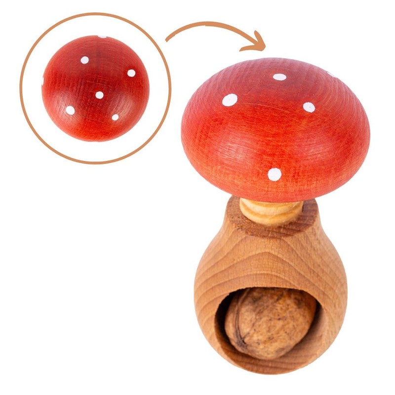 Creative Home Wooden Nutcracker | Toadstool Shape | 10 x
