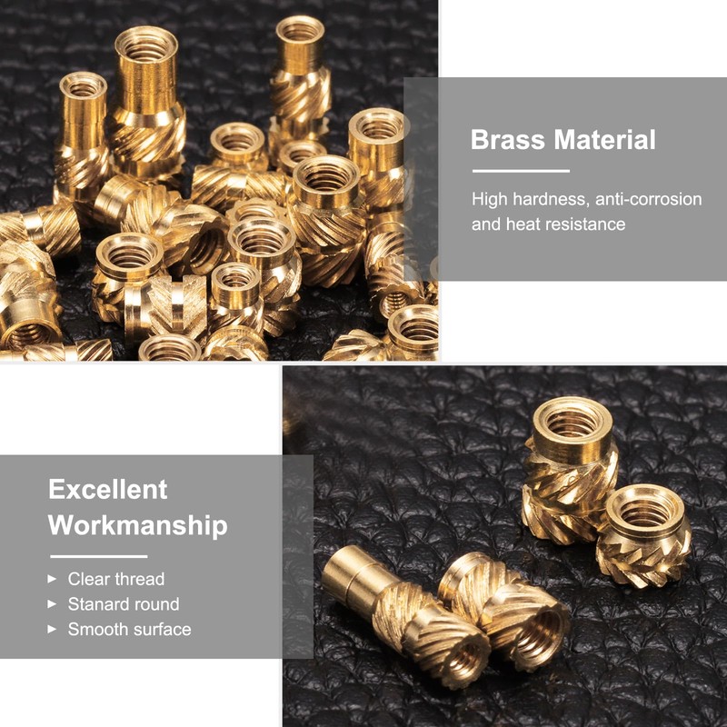 QUARKZMAN Pack of 100 M2 Threaded Inserts Brass Heat Set