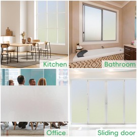 BEZAVSGNL Window Privacy Film Frosted Privacy Window Film Heat Control UV Blocking Frosted Glass Window Film Static Cling Non-Adhesive Reusable Door Coverings for Bathroom&Home&Office(23.6 * 78.7'')