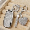 Simocky Key Fob Cover with Heart Keychain, Girly Car Key