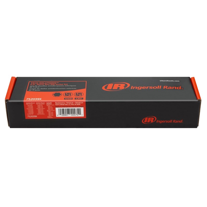 Ingersoll Rand 9 Piece Tech Solutions Metric Non-Slip Socket Set,