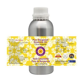 Deve Herbes Pure Bergamot Essential Oil (Citrus bergamia) Steam Distilled 630ml (21 oz)