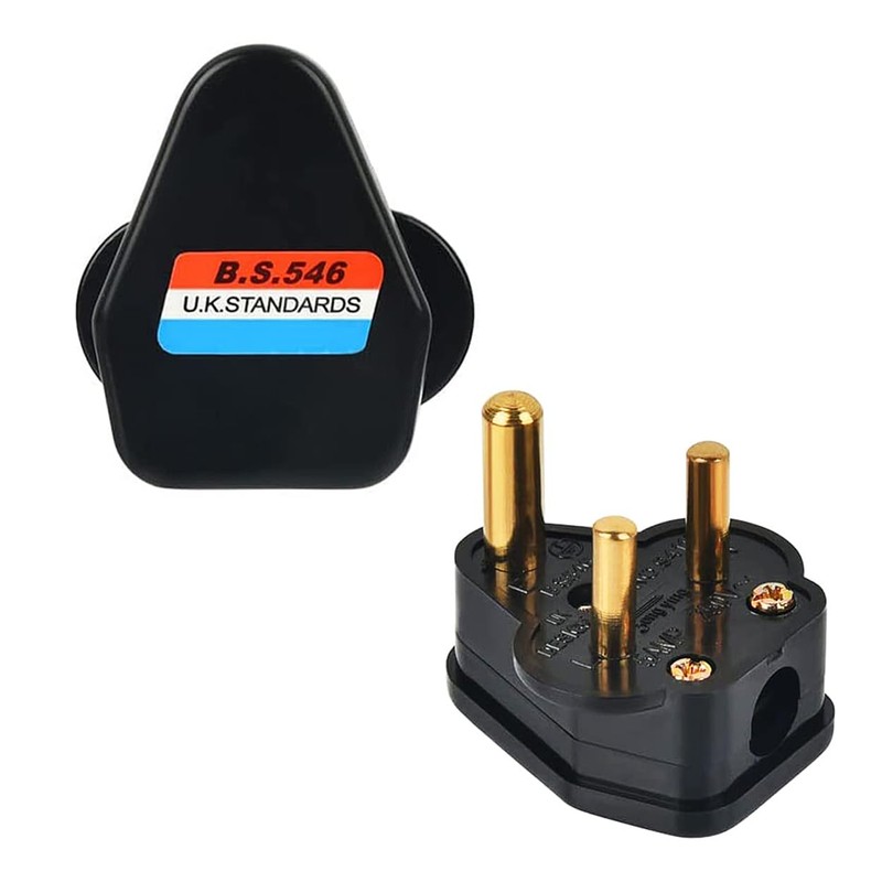 5 Amp Round Pin Plugs, 3 Pack 5A 3 Pin