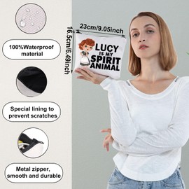 WZMPA Funny Lucy Fans Cosmetic Bag Lucy TV Show Fans Gift Lucy Is My Spirit Animal Zipper Pouch Makeup Bag For TV Series Fans, LUCY Spirit Animal, Fit