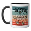 Summon the Devil's Pentagram with Supernatural Dark Ceramic Mug, Black/White