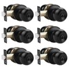 Probrico 6 Pack Black Door Locks with Key, Exterior Door