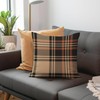 Fall Plaid Pillow Covers 18x18 Set of 2 Beige Black