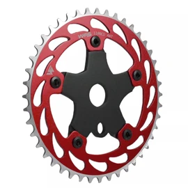WFS Helix Chainring w/Spider Sprocket 44T 1/8" 110mm BCD 5 Arm Hole Old School BMX, Red, WFS3068-BO-N