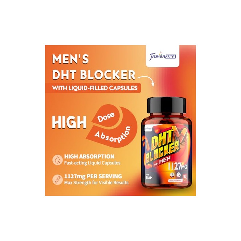 DHT Blocker for Men 1127mg, Advanced Hair Growth Supplement in