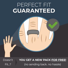 ThunderFit Men Breathable Air Grooves Silicone Wedding Ring Wedding Bands 7.8mm wide, 1.8mm Thick (7 Rings Combination B - Size 9.5-10 (19.80mm))