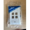 Leviton Cat 41080-4WP Quickport Single-Gang Wall-plate, 4-Port, White Face-plate