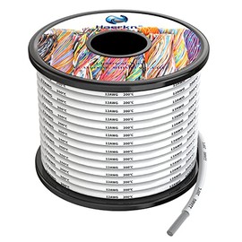 12awg Silicone Electrical Wire Cable 30ft White 12 Gauge Hookup Wires kit Stranded Tinned Copper Wire Flexible and Soft High Temperature Resistance