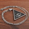 Feilok Men Women Punk Gothic Eye in Pyramid Stainless Steel