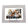 Happy Homewares Grey Woodgrain Effect Family Picture Frame with Silver