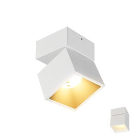 LED Ceiling Spotlight Indoor,Accent Lamp Surface Mounted Downlight, 6W Directional COB Spot Light, 3000K Warm White 360° Rotating Lamp, Aluminum Spotlight Install Upgrade, White