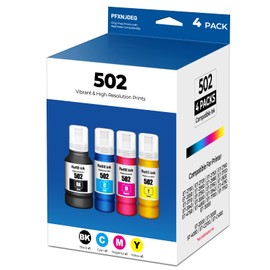 502 Ink Refill Bottles Eco Tank ET-2850 ET-3850 ET-4850 ET-15000 Compatible with 502 Ink Refill Bottle 4-Pack for ET-2850 ET-3850 ET-4850 ET-5000 ET-2980 ET-3843 ET-3760 ET-2760 ET-3830 4750 2988 3943