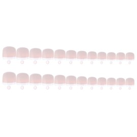 24Pcs False Toenail Tips Set French Full Cover Fake Toe Nail Tips for DIY Manicure Decoration VCXN