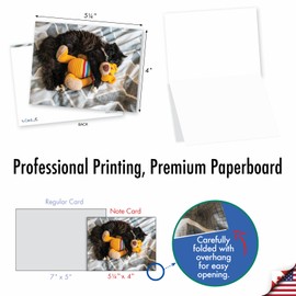 The Best Card Company Teddy Cat - 20 Assorted Boxed All Occasions Note Cards with Envelopes (4 x 5.12 Inch) - AM2821OCB-B2x10