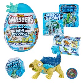 Smashers Dino Ice Age Ankylosaurus by ZURU Mini Surprise Egg with Many Surprises! - Slime, Dinosaur Toy, Collectibles, Exclusive Dino, Smashable Egg, Toys for Boys and Kids (Ankylosaurus)