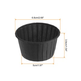 HARFINGTON 150Pcs Cupcake Baking Cups 3.5oz Standard Size Paper Cupcake Liners Greaseproof Wrappers Disposable for Wedding Birthdays Christmas Dessert, Black