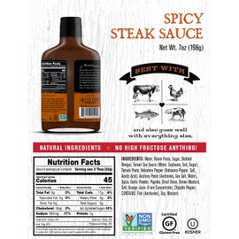 Rufus Teague - Spicy Steak Sauce - Premium Steak Sauce - 7 oz. Bottle