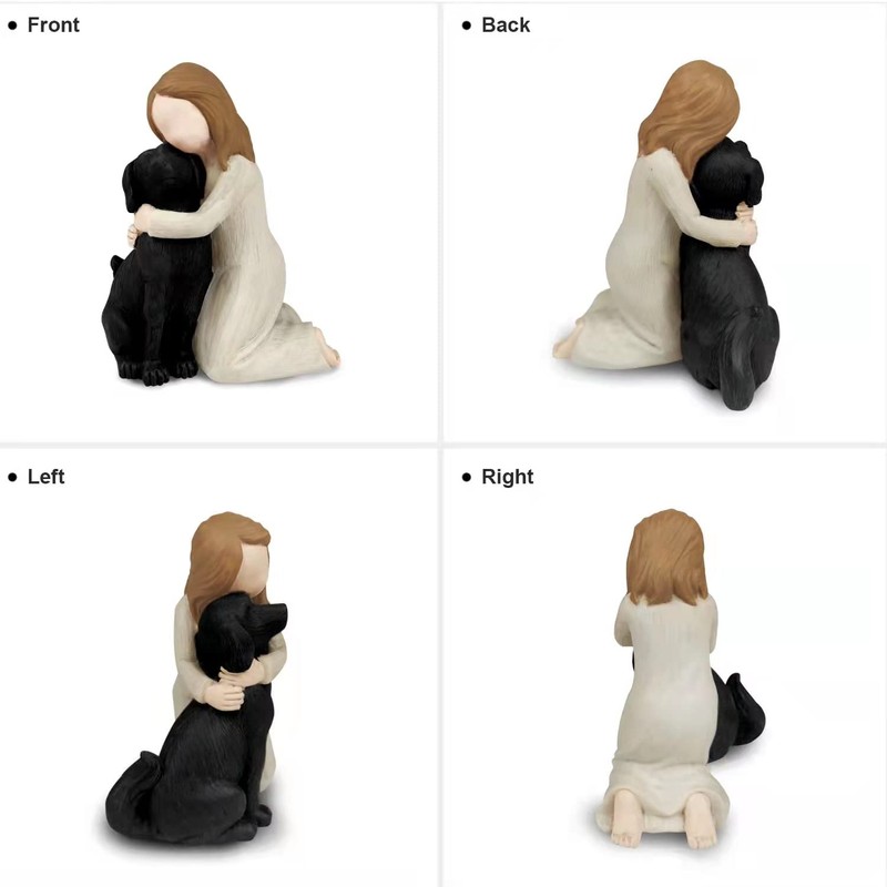 Carracci Black Dog Angel Figures Angel Dog Friendship Memorials Shaped