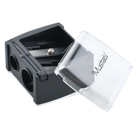Mustaev Dual Pencil Sharpener 2 Hole 8mm 12mm, Black, 1 Black × 1 / 머스테브 듀얼 펜슬 샤프너 2홀 8mm 12mm, 블랙, 1개 블랙 × 1개