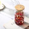 MRYAWXBK Cute Girly Bows Glass Cup with Bamboo Lids Straw