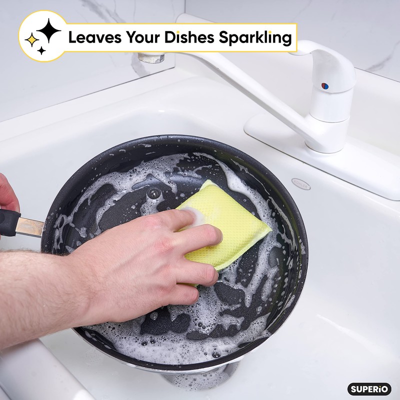Microfiber Sponges for Dishes Kitchen Sponges Non-Scratch Sponge Dish Scrubber