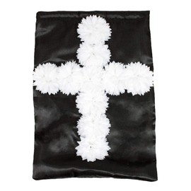 Das Kostümland Das Kostümland Nonnen Handtasche mit Blumen - Schwarz Weiß - Umhängetasche JGA Karneval Mottoparty Nonnenkostüm