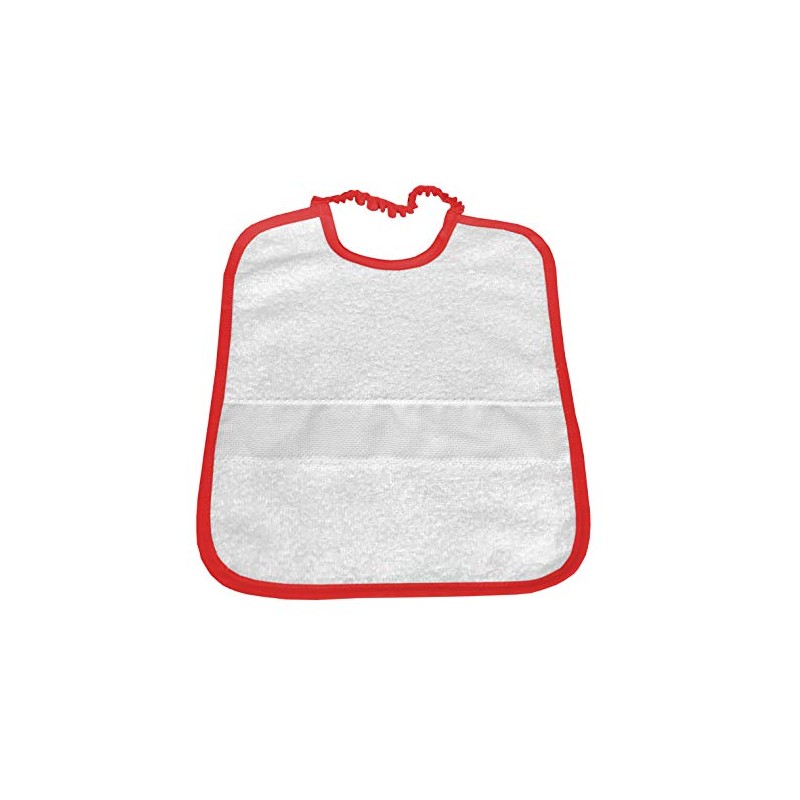 Plain Coloured Baby Bib with Aida Fabric - Embroidered Name