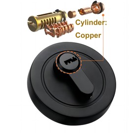 Qrity 1 PCS Deadbolt Door Lock, Round Single Cylinder Lock, Zinc Alloy Deadbolt Lock, Security Door Lock with Keys, Safe Locker Deadbolts Lockset for Exterior Door, Entrance Door, Passage Door